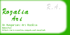 rozalia ari business card